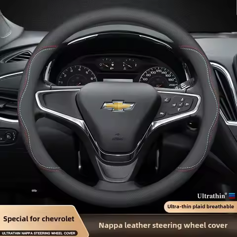 Leather Car Steering Wheel Cover for Chevrolet Chevy Malibu Spark tracker Cruze Sonic Camaro Equinox Volt Seeker Accessories