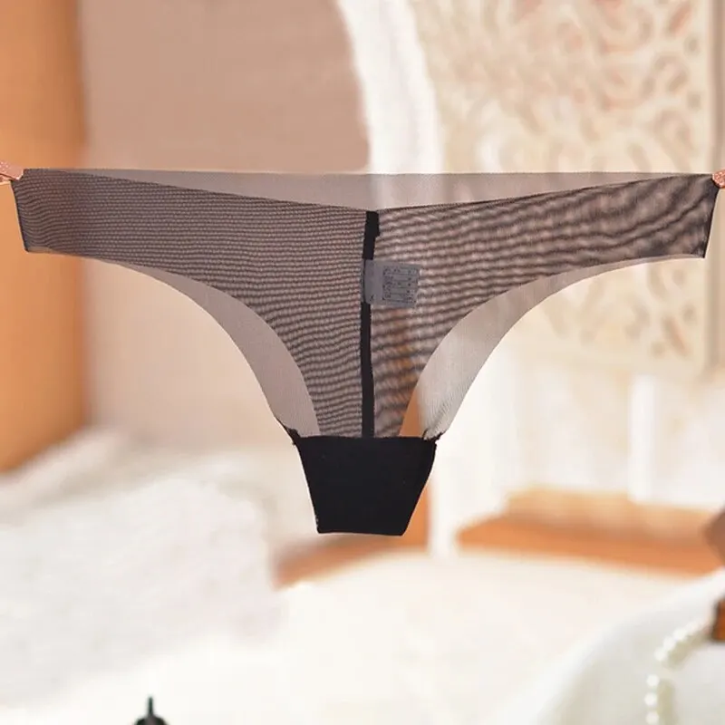 Nuevas bragas sexis, ropa interior para mujer, Tanga súper transparente sin costuras, ropa interior de encaje con Tanga para mujer, bragas femeninas