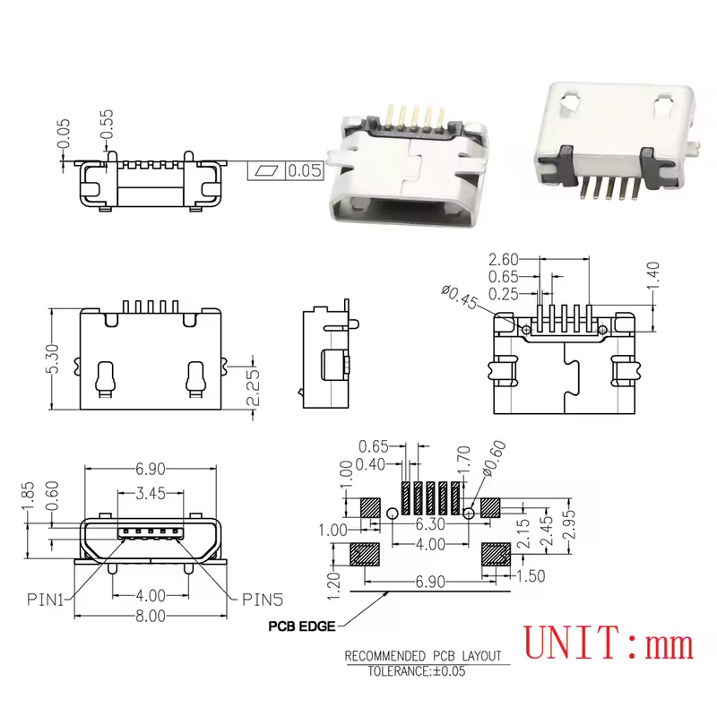 10PCS Micro USB 2P 5P Jack Charging Port Plug Dock Charger DIP SMD For Phone Tabletels Speakers etc Port Socket Power Connector - Image 8