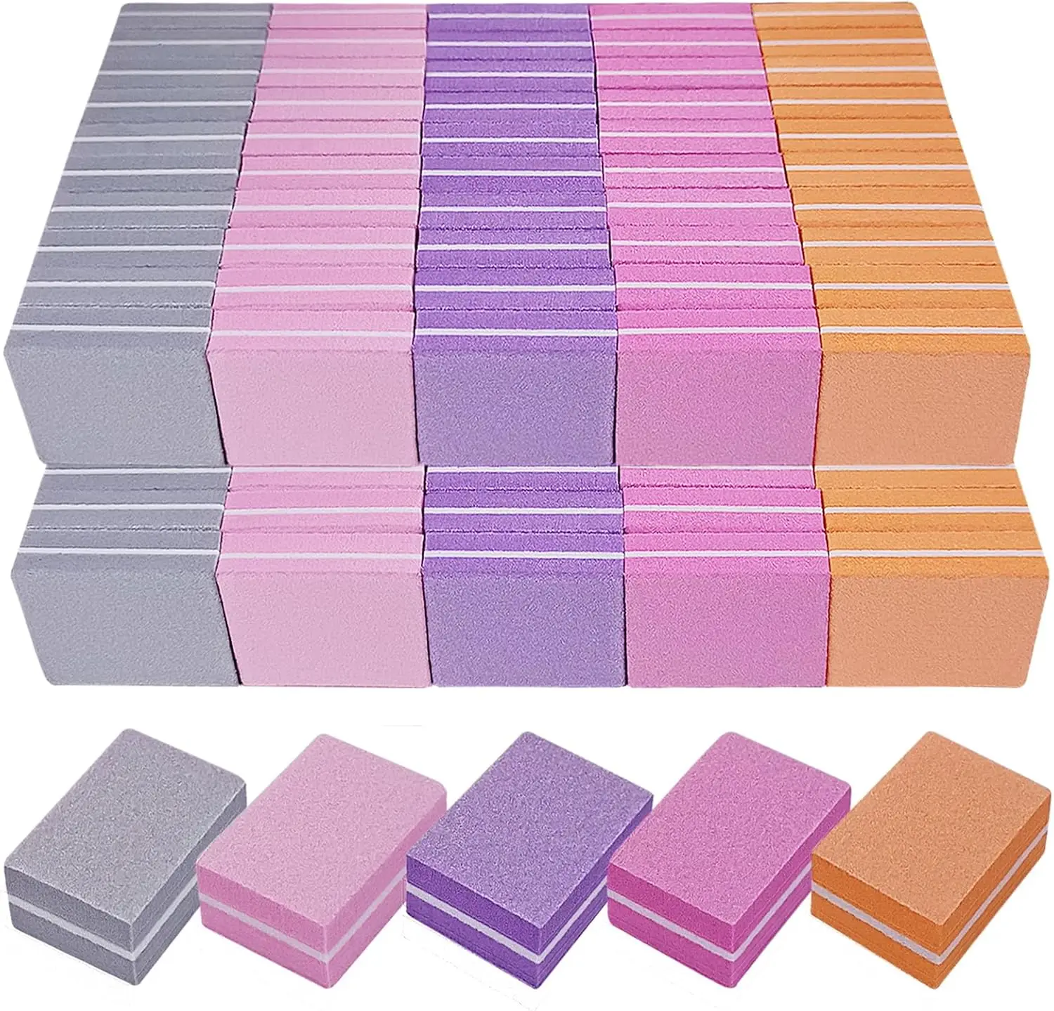 

Nail Buffers (100 Pack), Mini Buffer Block Nail File for Acrylic Nails and Natural Nails, 100/180 Grit Nail Buffer Block Bulk Buffing Blocks for Nail Buff Professional Manicure File Blocks Mix Color