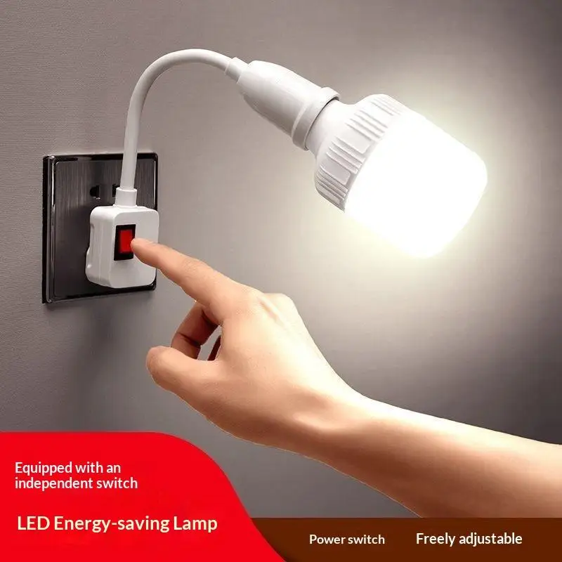 Flexible Gooseneck E27 Lamp Holder With European Plug & Switch, 360° Rotatable Light Socket For Wall Mounted Lamps. Adjustable W