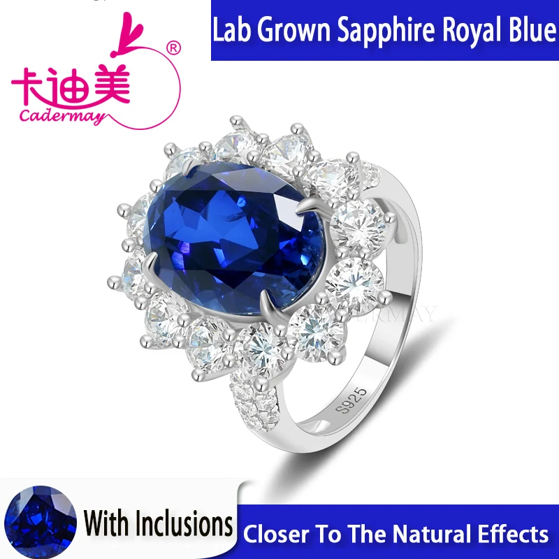 

CADERMAY модное серебро 925 пробы 10x14 мм, выращенный в лаборатории рубин с инклюзией кольцо D VVS1 муассанит кольцо вечности женский подарок