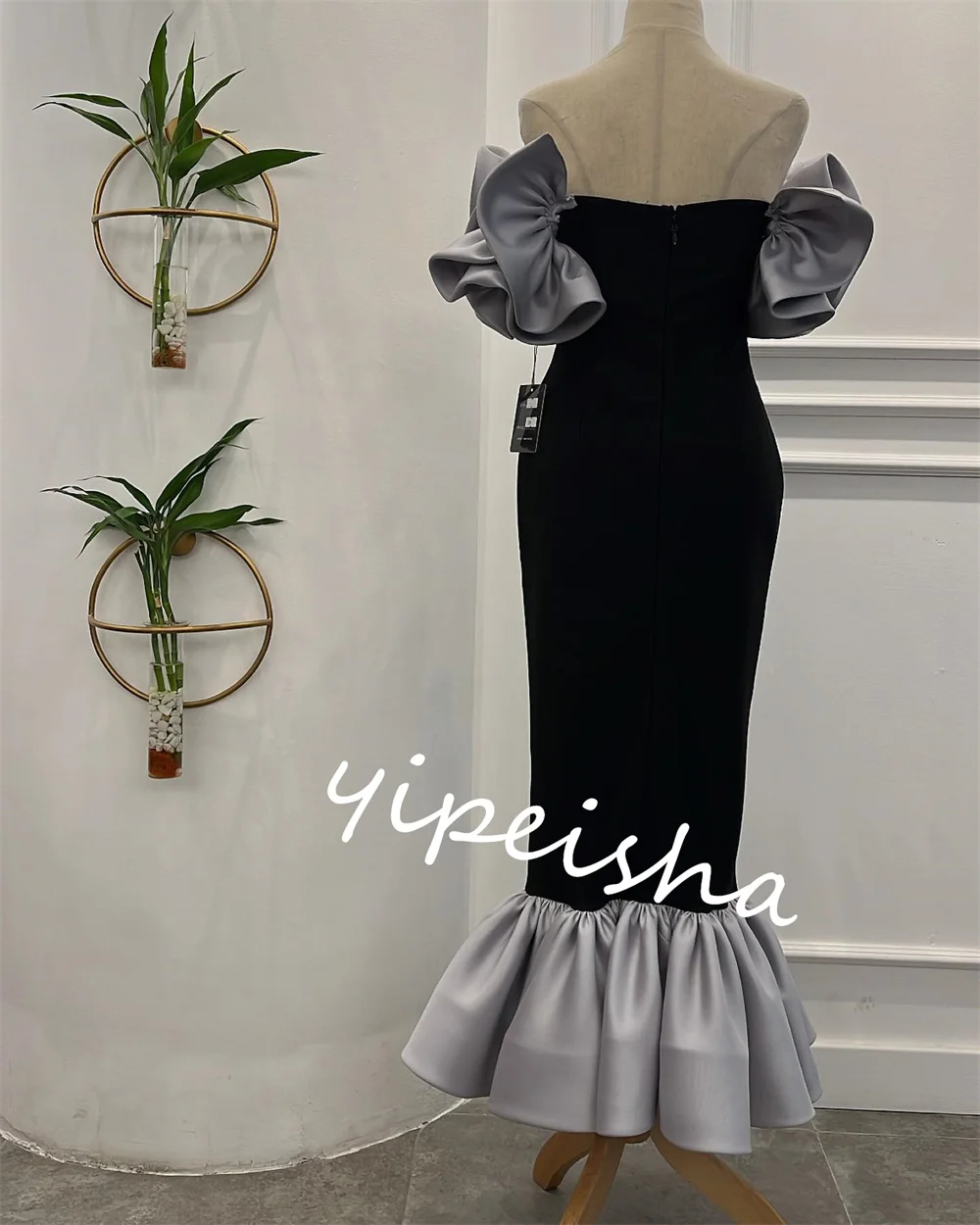 Vestido Midi con volantes para el Día de San Valentín, traje de sirena con hombros descubiertos, exquisito Jersey de alta calidad, para ocasiones a medida