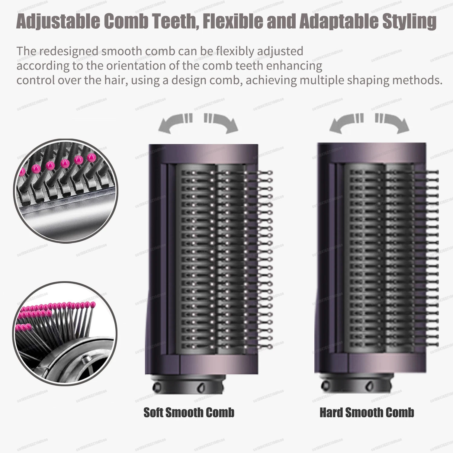 220V 헤어 컬러 6In1 멀티 헤어 스타일러 컬링 아이언 뜨거운 공기 브러시 20/30mm 자동 컬링 배럴 소프트 스트레이트 브러쉬 HairDrye