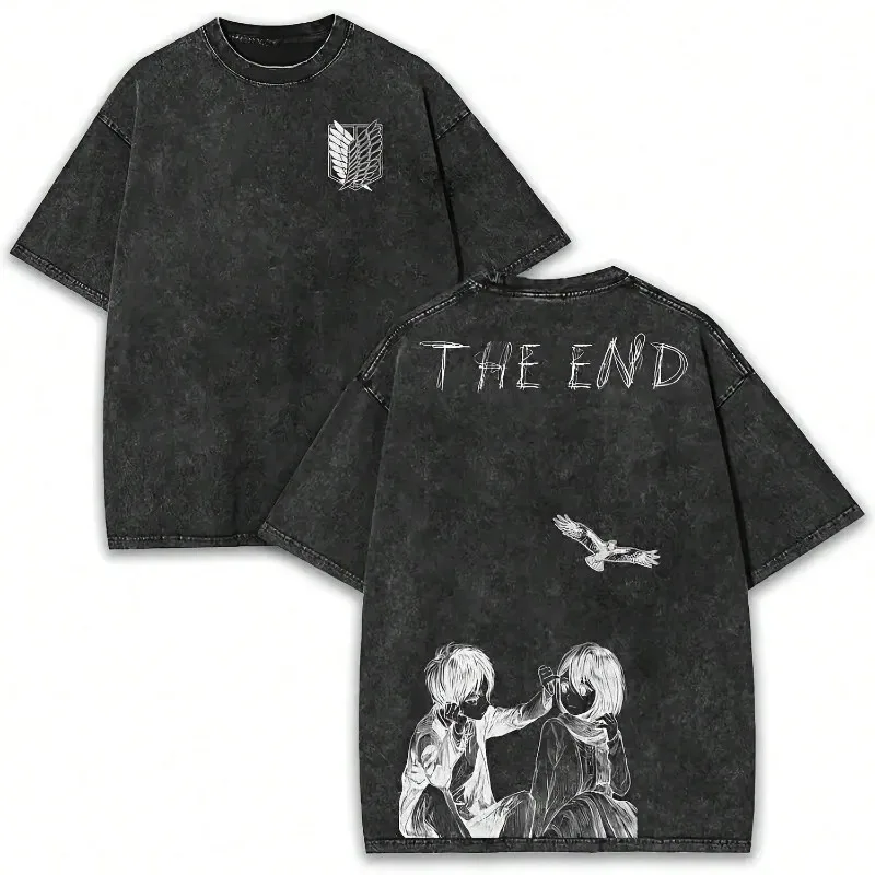 Attack on Titan Abschlussszene Muster Anime Herren T-Shirt Neues Unisex Casual T-Shirt
