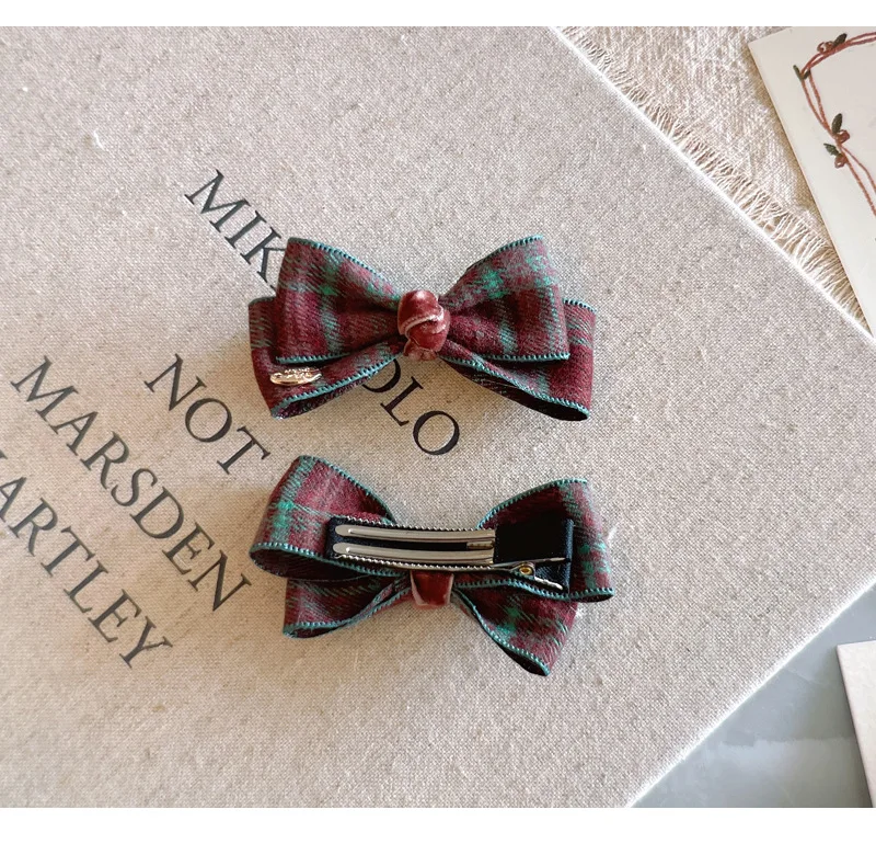 40 PCS/Lot, Handmade Woolen Fabric Bow Hair Clips For Autumn Winter Kids Girls Hair Accessories