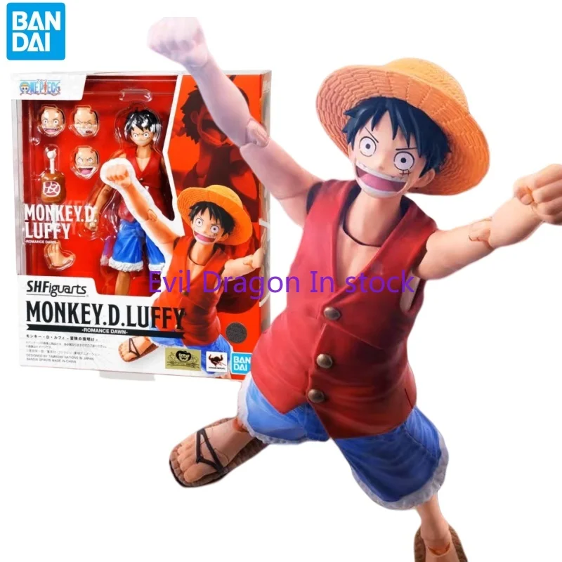 Hot 100% Original Bandai Sh Figuarts Shf One Piece Monkey D Luffy Romance Dawn Action Figures Anime Model Toys Figure Collection