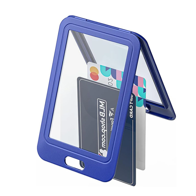 Card Protective Holders Double Sided Window Transparent Hard Plastic Work Permit Cards Cover Entry Permit Badge Chest Badge