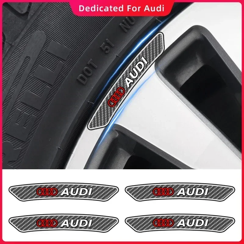 

4pcs Car Badges Wheels Rims Rims Racing Stickers Auto Decoration For Audi SLine Sport Q3 Q5 Q7 RS3 RS4 RS5 A3 A4 B5 B7 B9 8p 8V