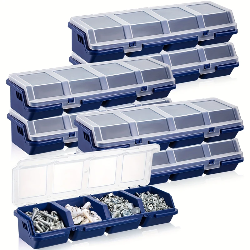 4-compartment household small-sized classified screw parts daily small items storage box