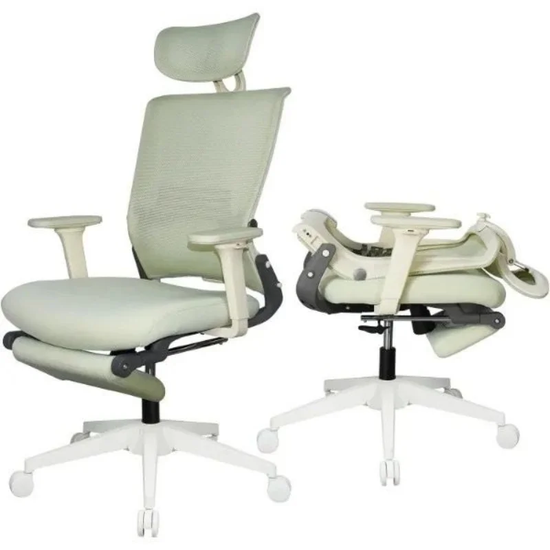 Foldable Ergonomic Office Chair, High Back Desk Chair with Footrest, Mesh Back Computer Chair with Fixed Headrest