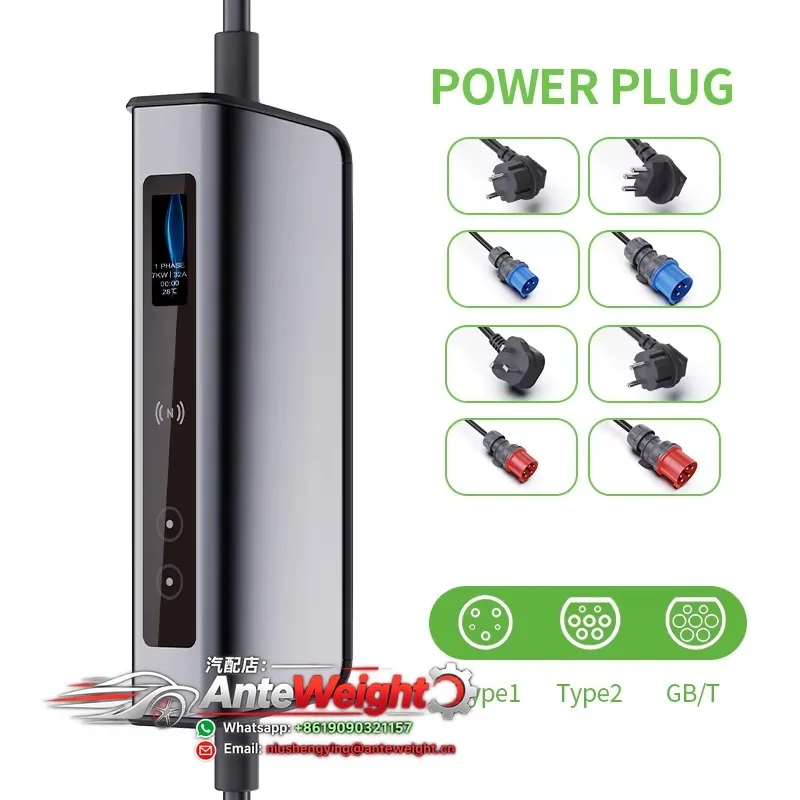 32A Wifi 3 Phase 22 Kw Car Charging Evse Home Fast Level 2 11Kw Ac Type 2 Station 7Kw 22Kw Portable Ev Charger