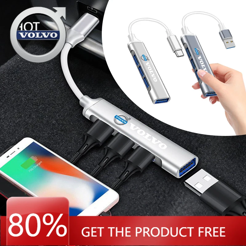 

Эмблемы 2026, новинка для Volvo Car Type-C в USB-интерфейс, мини-конвертер, адаптер для зарядки Volvo Rdesign AWD C30 C70 S40 S60 S70