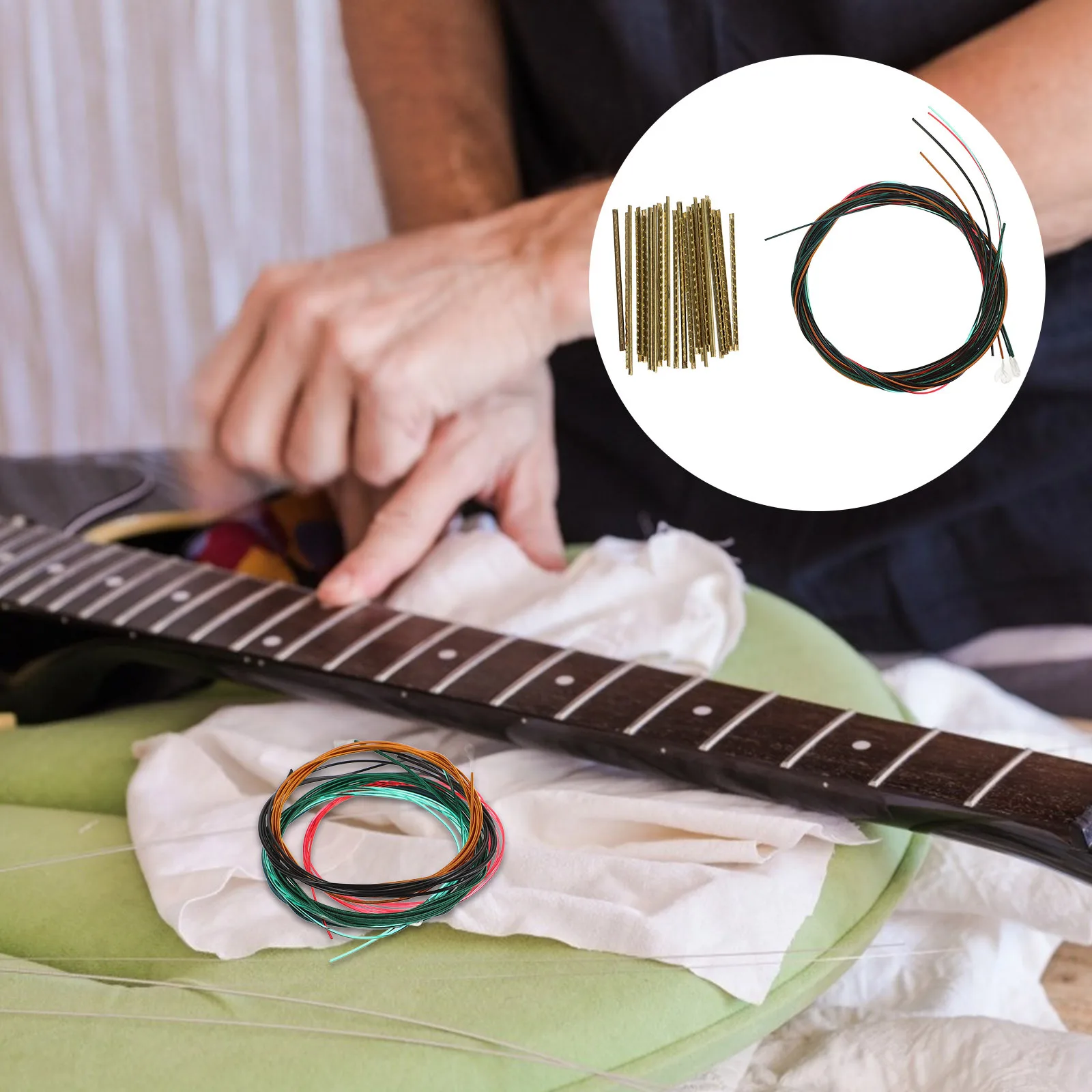 

1Set Classical Guitar Accessories Vibrant Wear-Resistant Strings Brass Frets Professional Musicians Rich Sound Performance