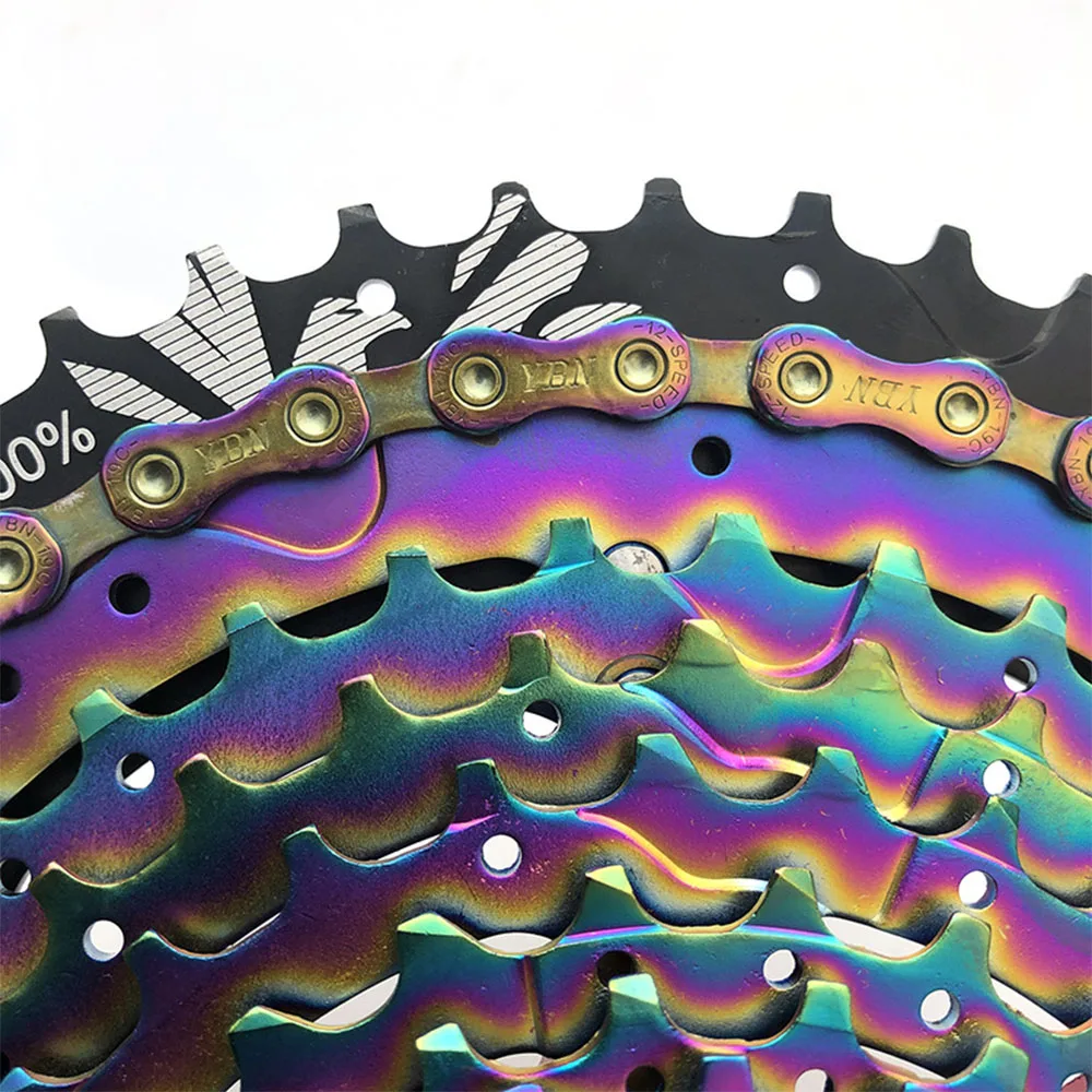 RACEWORK 11/12 Speed Road Mountain Bike Ultralight Cassette 11-50T MTB Bicycle Rainbow Narrow Width Gear Ratio Cassette Sprocket