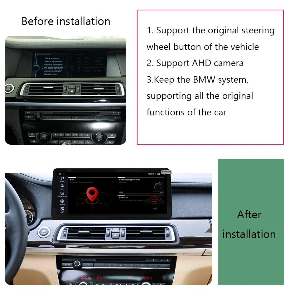 Android10 1920*720 12.3inch For BMW 7 Series F01/F02 2009-2012 CIC 2013-2015 NBT CIC NBT Wireless CarPlay Car Multimedia Player