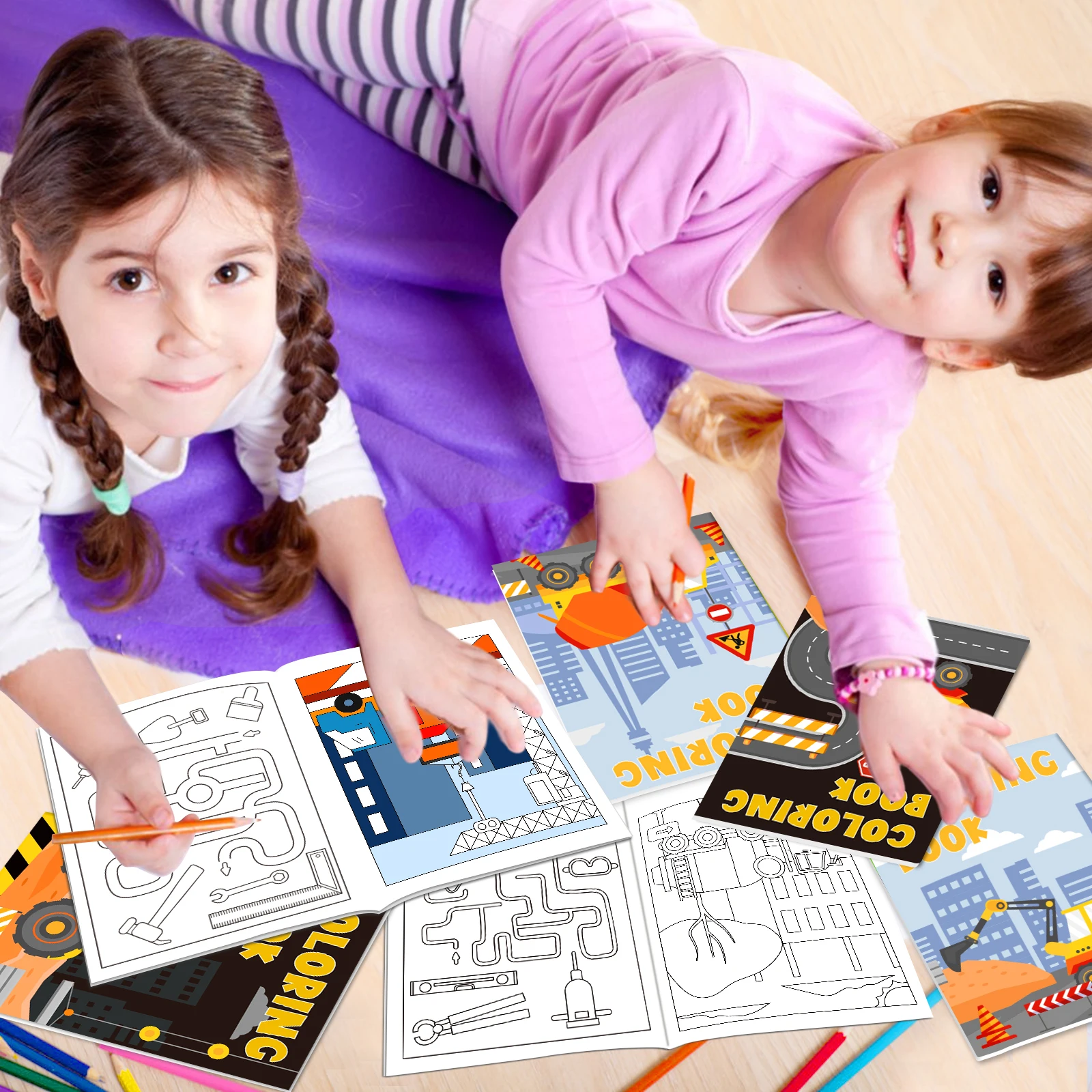 24 Pack Construction Trucks Coloring Book Bulk Construction Birthday Party Favors Small Coloring Book For Kids Including Dump Tr