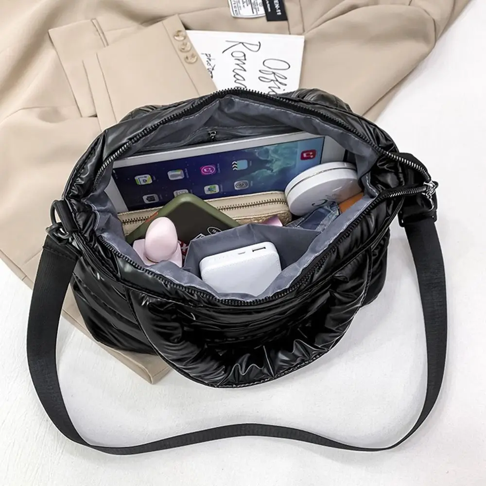 New Puffer Tote Bag for Women Quilted Puffy Handbag Lightweight Down Cotton Padded Shoulder Bag Down Padding Crossbody Handbag