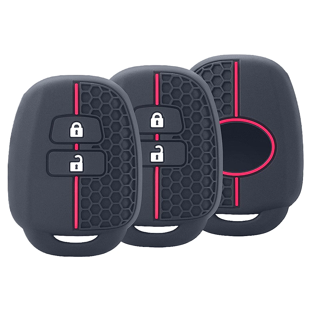 

Silicone Car Key Cover Case for Toyota Yaris Corolla Highlander Crown 2 Buttons Remote Skin Protector Shell Keychain Accessories