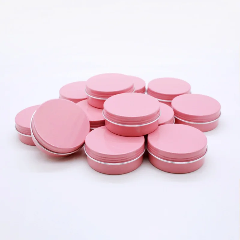 12PCS 60/100/150ML Pink Tin Jars Wedding Favors Gift Box Candy Chocolate Box Lip Balm Face Cream Sample Bottle Tea Jewelry Jars