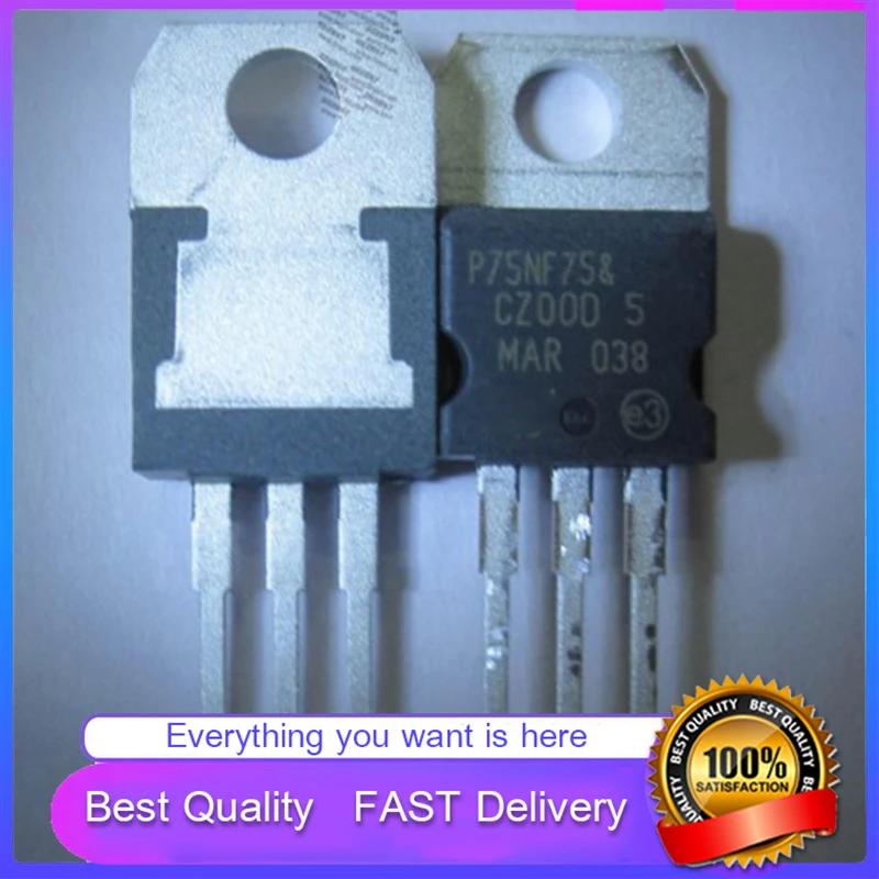 10Pcs/Lot New Original P75NF75 = P75N75 Field Effect Transistor MOTOR CONTROLLER INVERTER Triode Good Quality  In Stock