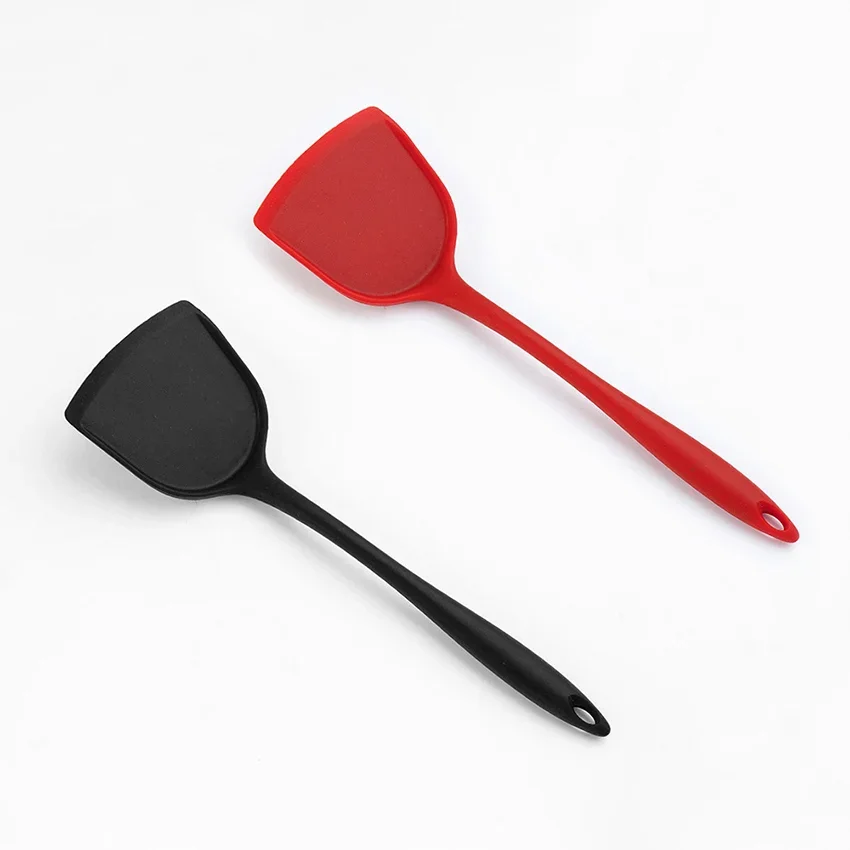 

Food Grade Silicone Spatula - Long Handle Non-Stick Wok Spoon for Baking & Cooking, Kitchen Turner Shovel