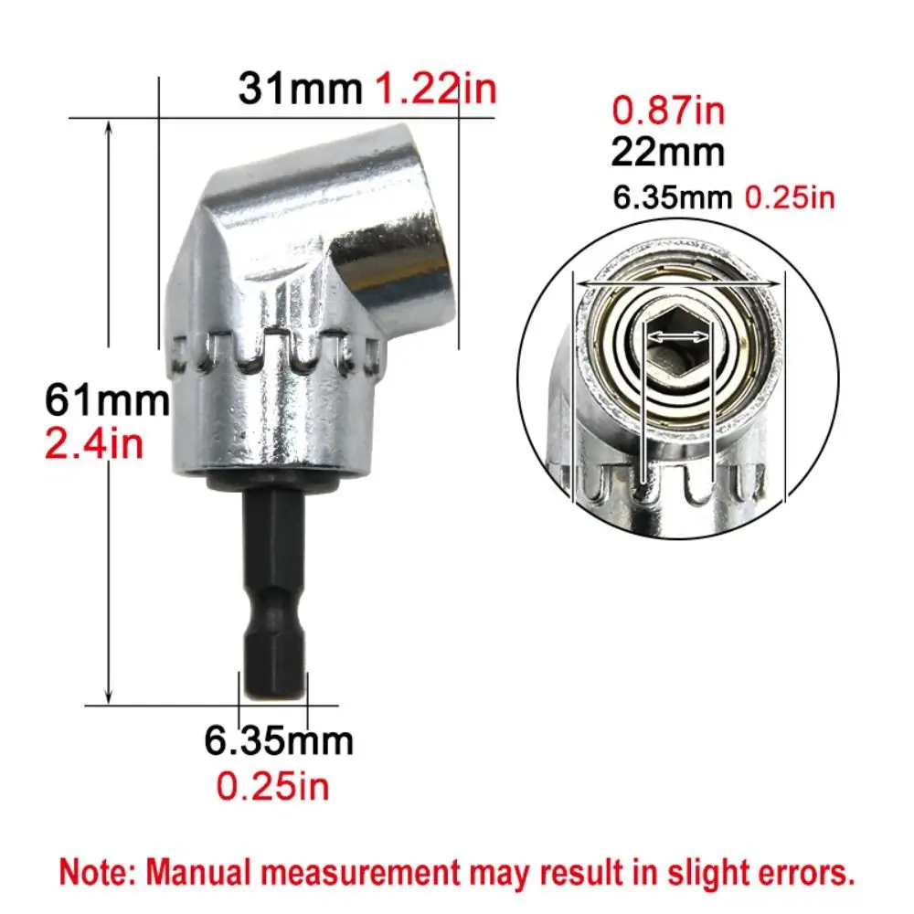 3 szt. 105 stopni Toczenie mała kula wsadowa załącznik narożny uchwyt sześciokątny śrubokręt złącze srebrne gniazdo przedłużające