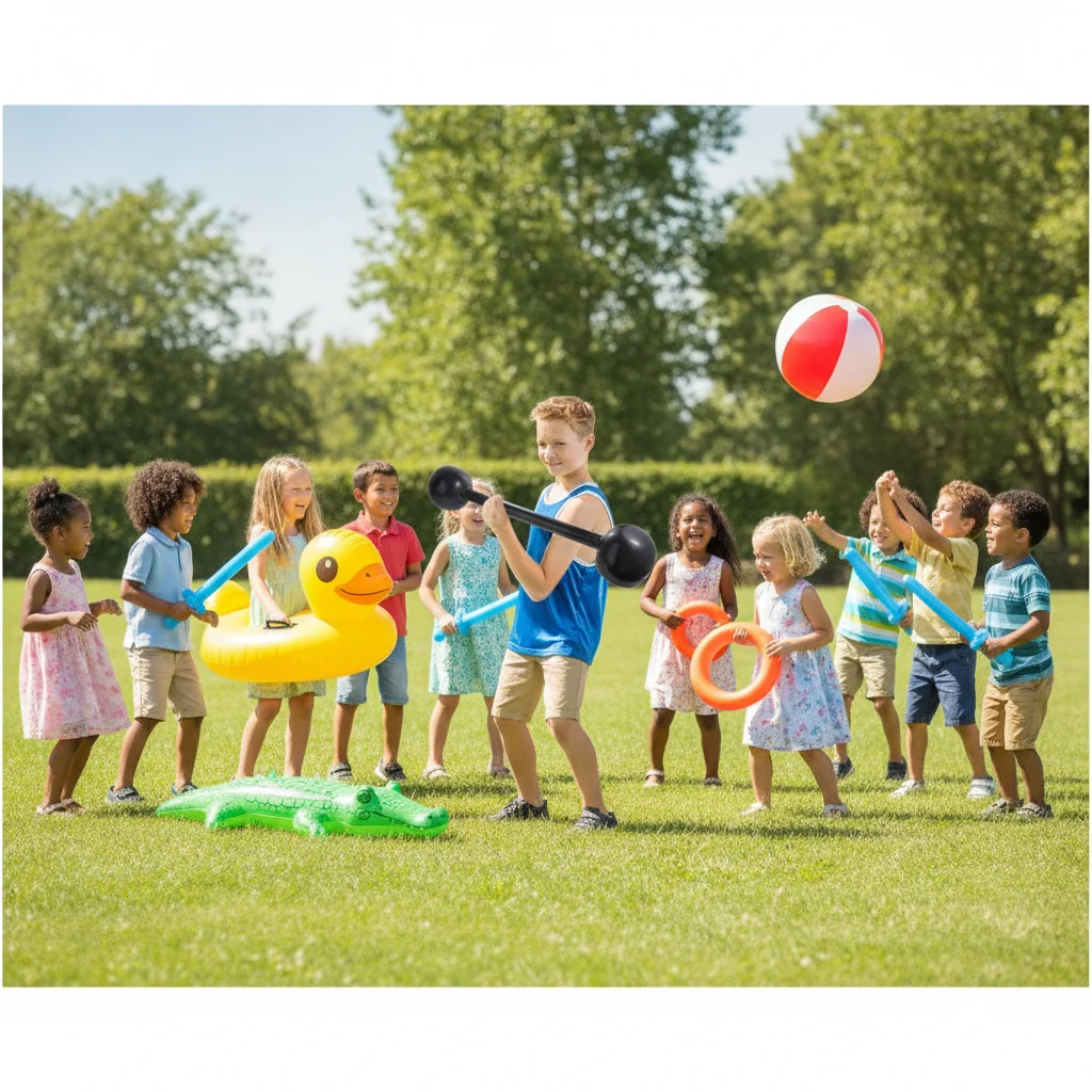 Decoration Simulation Gym Inflatable  Fitness Dumbbell  Inflatable Barbell  Inflatable Balloon Thickened Sports
