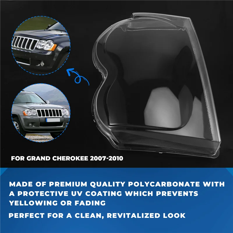 

A99F-Прозрачный абажур, крышка фары, линза корпуса фар для Jeep Grand Cherokee 2007-2010