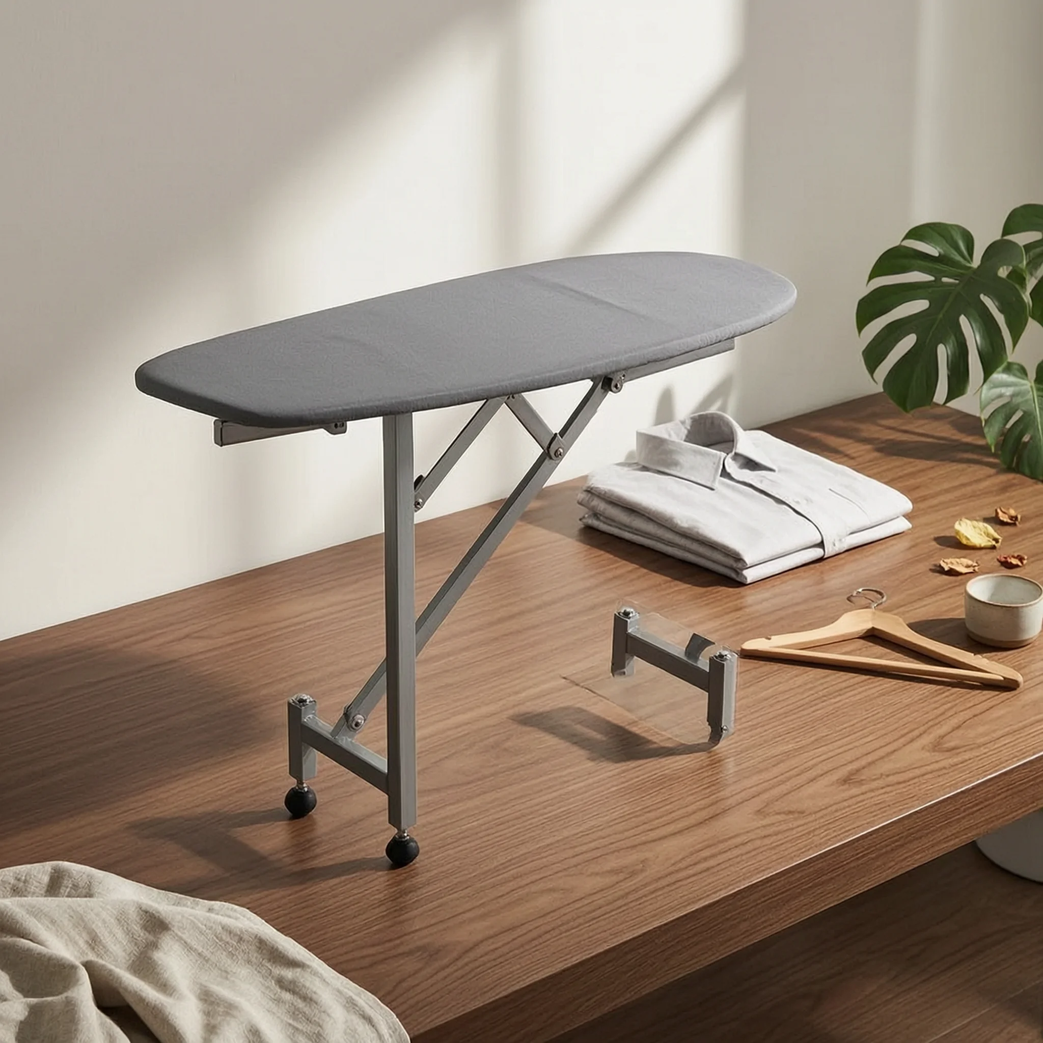 Wall-Mounted Ironing Board Heat-Resistant Foldaway Ironing Board Household Tool Foldable Removable Cotton Cover for Bedroom