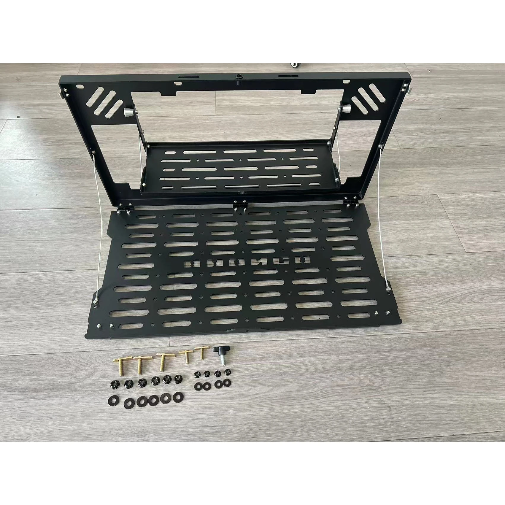 

Foldable Tailgate Table No Drill for 2023 ford bronco REAR DOOR STORAGE Molle Panel Cargo Organizer Shelf Rack Tool