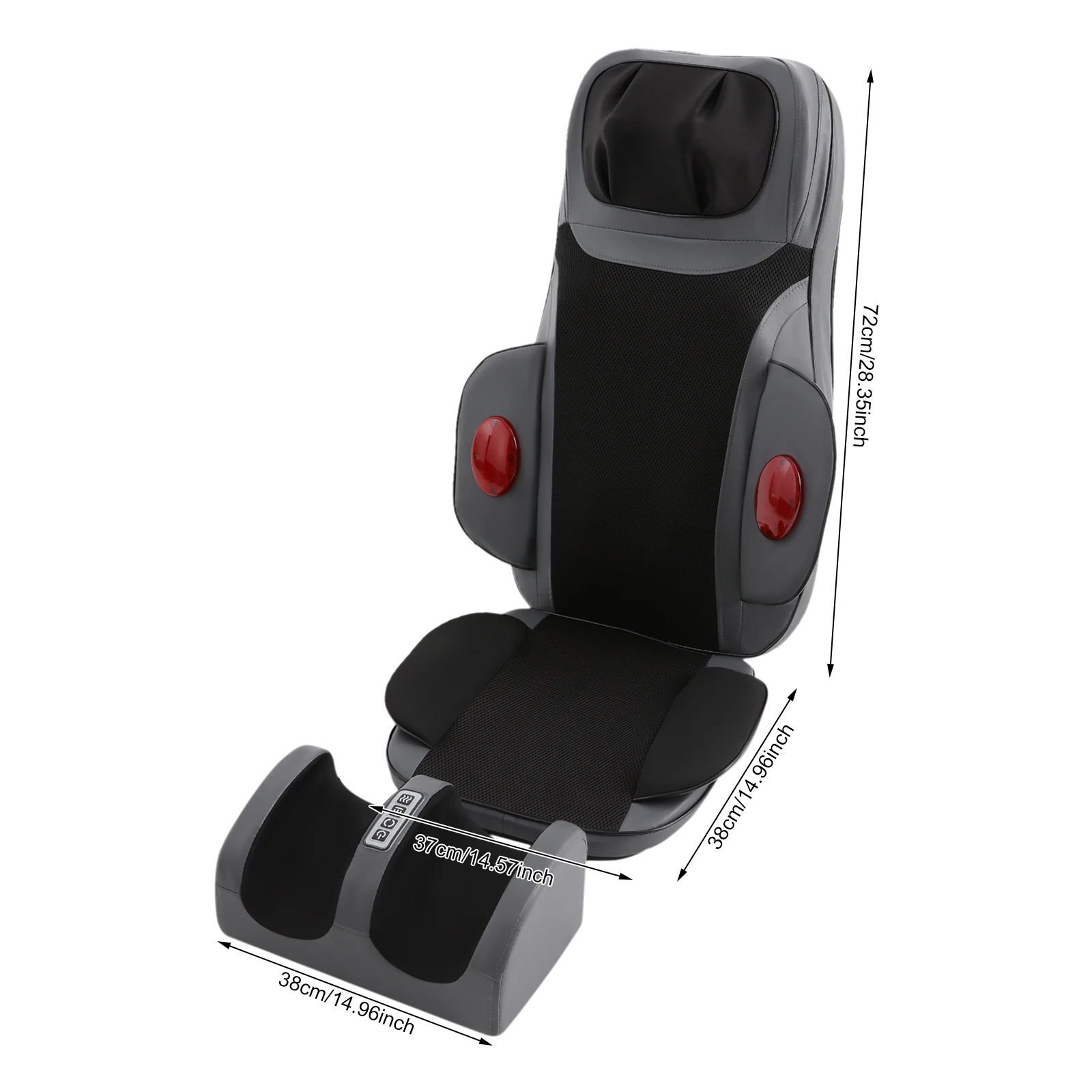 24W Multifunktions-Rückenmassagekissen mit Fußmassagegerät, Fußstützenmassage mit Wärmefunktion, Vibration für Sofas, Autos – Detail 6