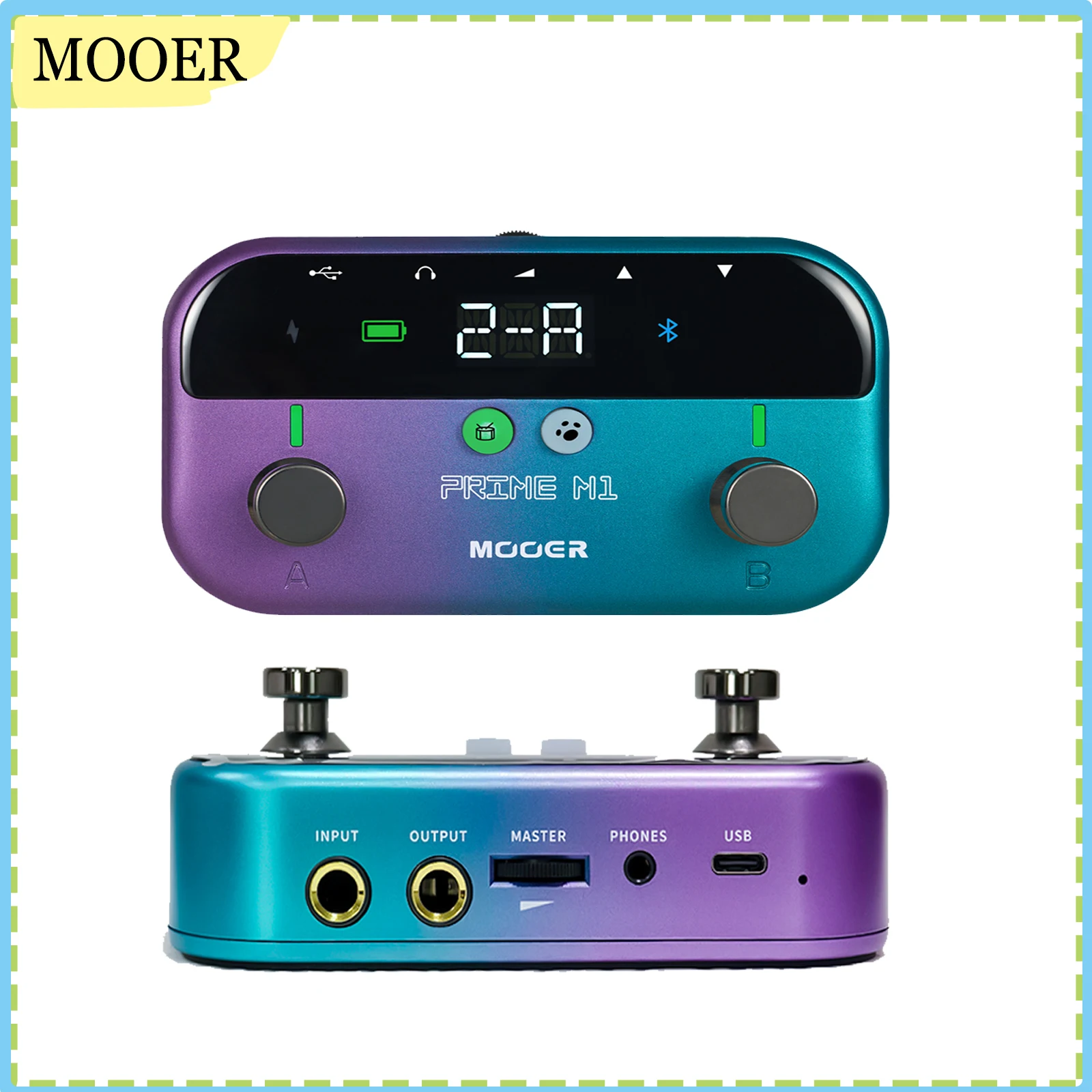 MOOER Multi Effects Processor Electric Guitar Bass Effect Pedal with 128 Guitar Effect Models OTG USB Recording Headphone Output