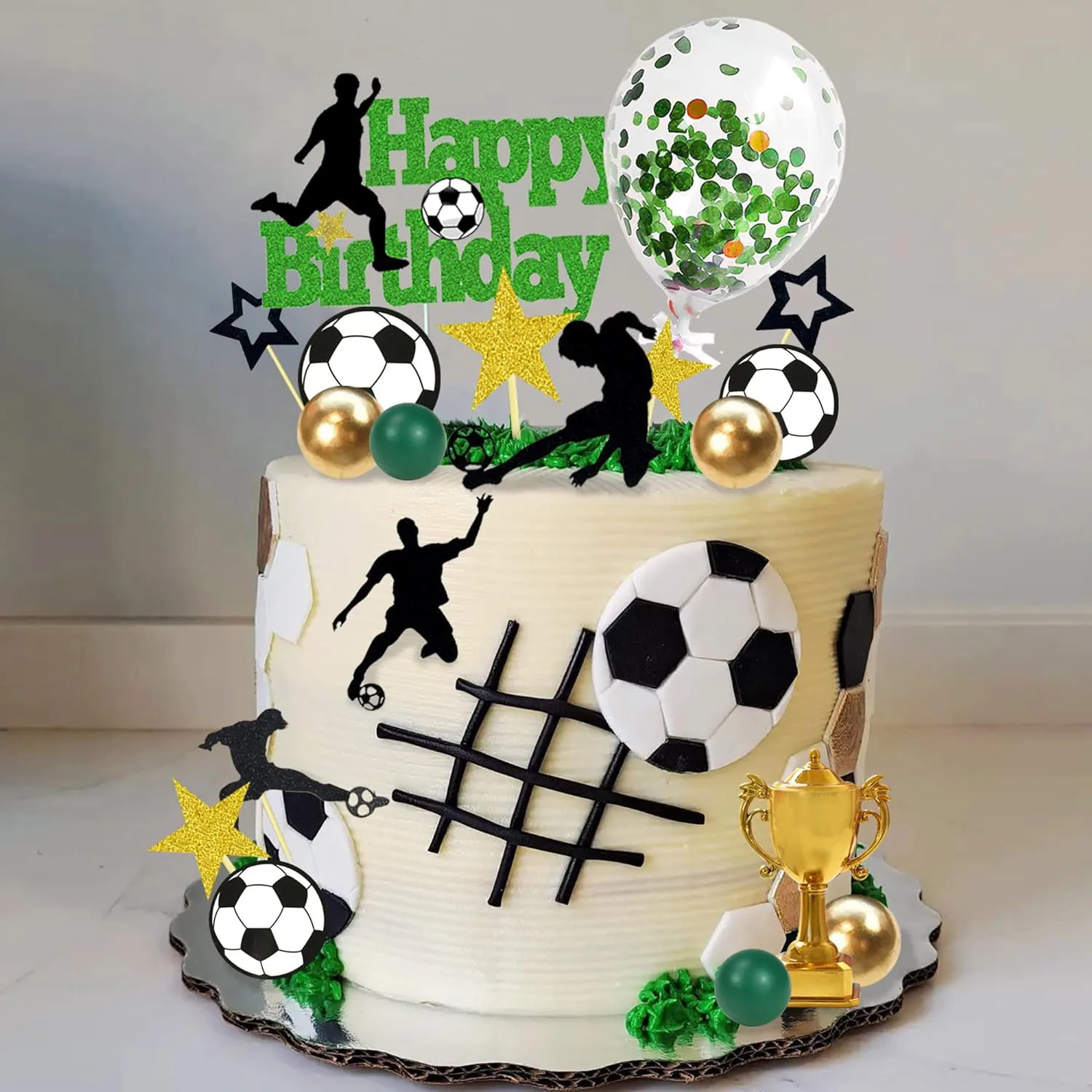 37PCS Sport Kuchen Dekoration mit Fußball Fußball Baseball Basketball Tennis Golf für Jungen Sport Thema Geburtstag Party Supplies – Detail 11