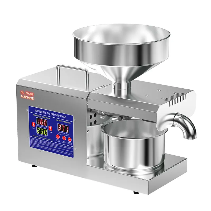 New Upgrade 8L Hopper Commercial Electric Stainless Steel Automatic Oil Press Machine 24 Hour Oil Pressing Cold Hot Extractor