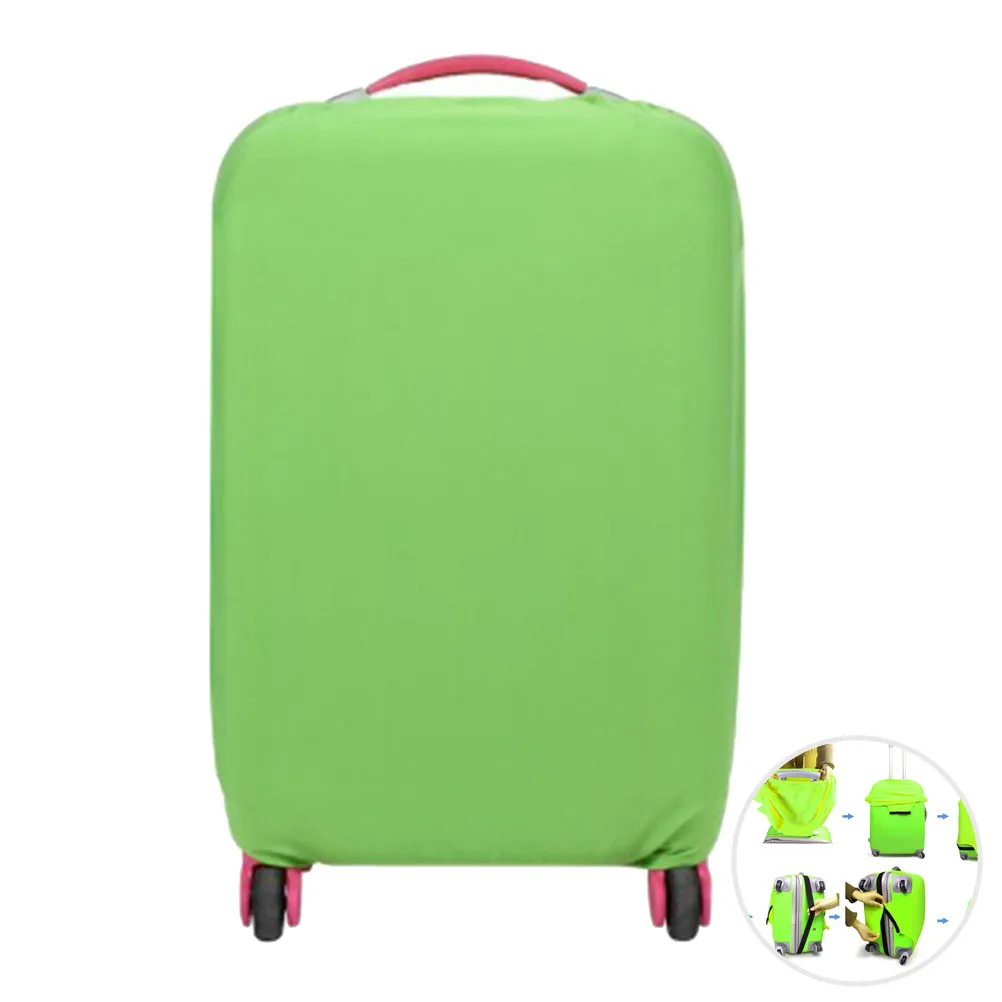 

Stretchy Suitcase Cover 26-30 Inches Full Elasticity Dirt Proof Scratch Guard Instant Recognition Travel Luggage Protector Green