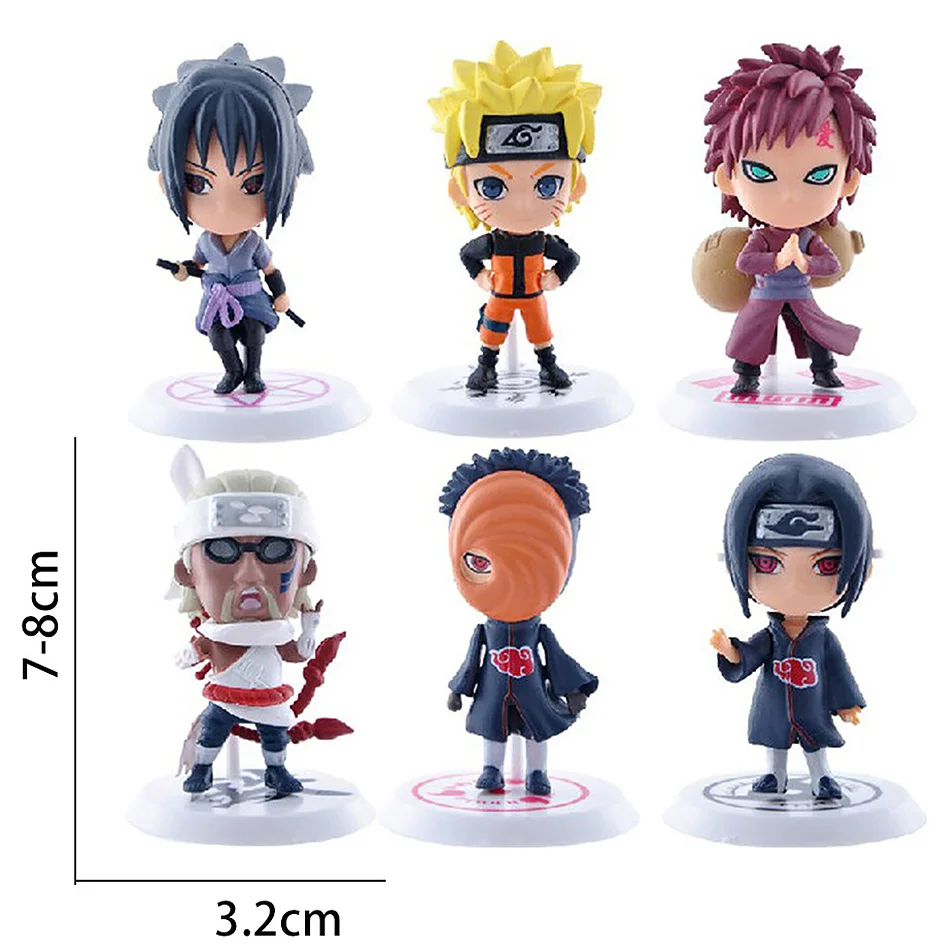 Chaude 6-12 pièces/ensemble figurine d'anime Naruto Shippuden Hinata Sasuke Itachi Kakashi Gaara figurine Q Version PVC figurines jouets cadeau