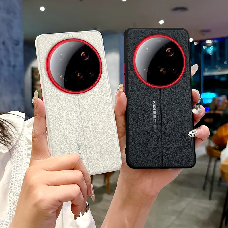 

For Xiaomi 15 Ultra Case Luxury Leather Gold Armor Red Circle Lens Back Cover For Xiaomi 15 pro 5G Shockproof Bumper Funda