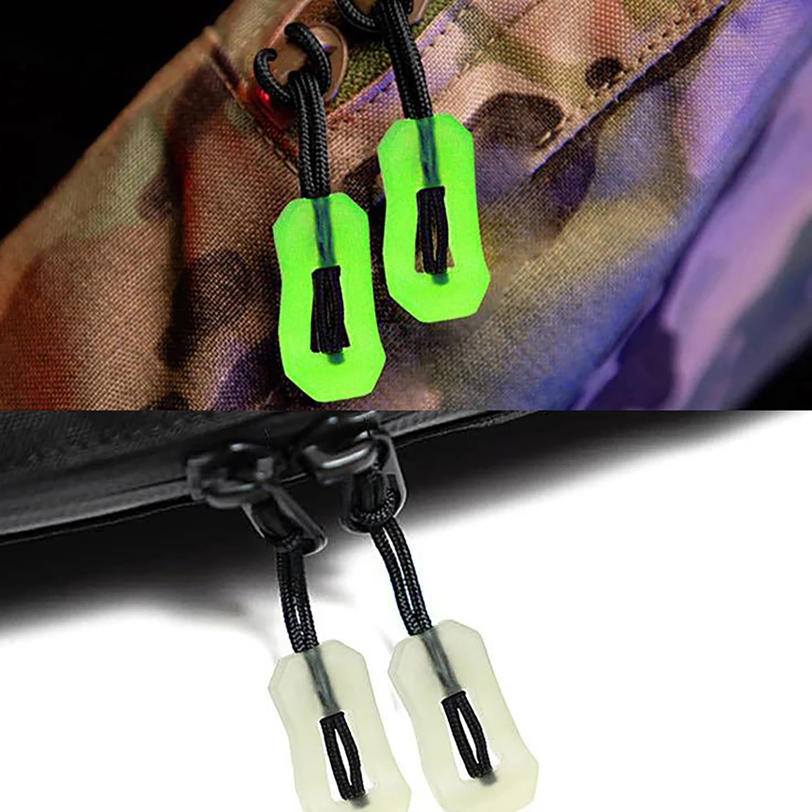 1/5pcs Luminous Zipper Pull Kit Markers Glow In The Dark Night Zipper Pulls For Coat Jacket Rucksacks Tent Zippers Outdoor Tools