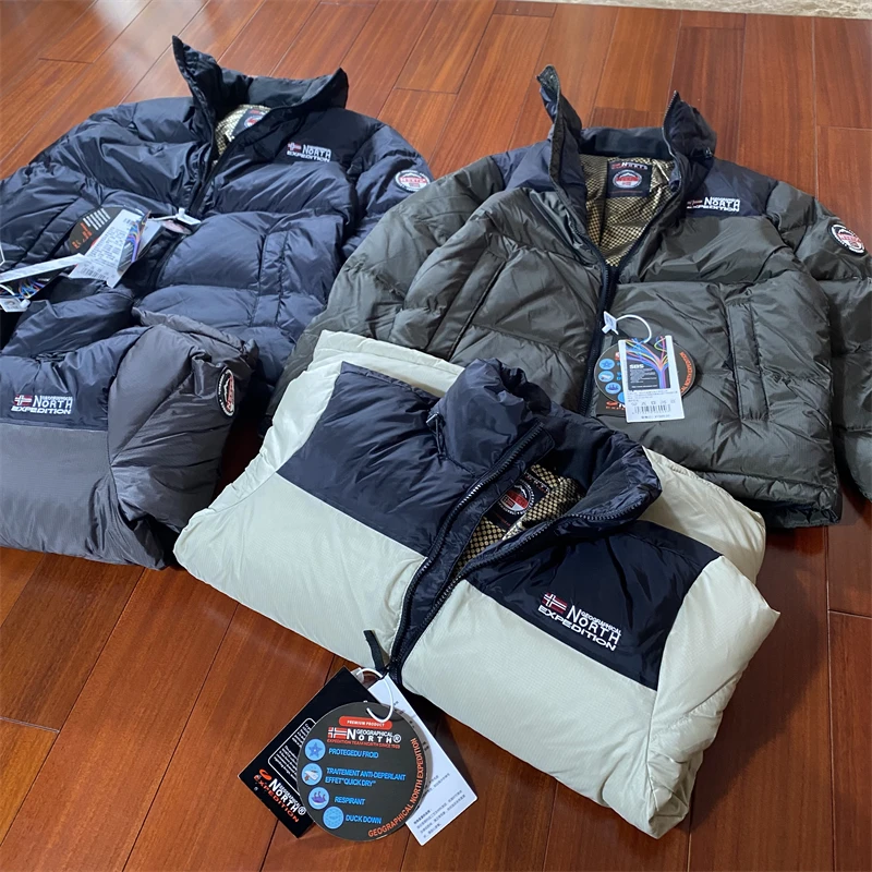 

Nordic Outdoor High Lo Bread Du down Jaet Thiened Зимняя теплая мужская шапка Встроенное стеганое пальто Faion Urban Sle