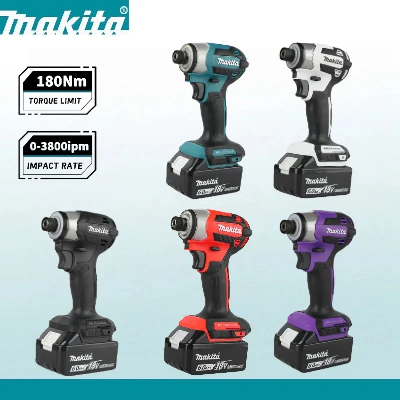 

Makita DTD173 18V LXT Cordless Brushless Impact Driver 180 N·M Wood Bolt T-Mode Electric Drill Rechargeable Power Tools