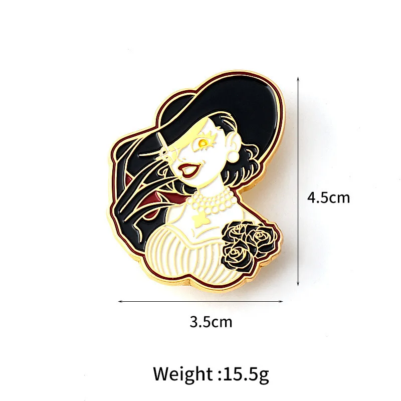 Movie Residents Evils Village Lady Dimitrescu Brooch Game Cosplay Lapel Pin Collection Costume Buttons