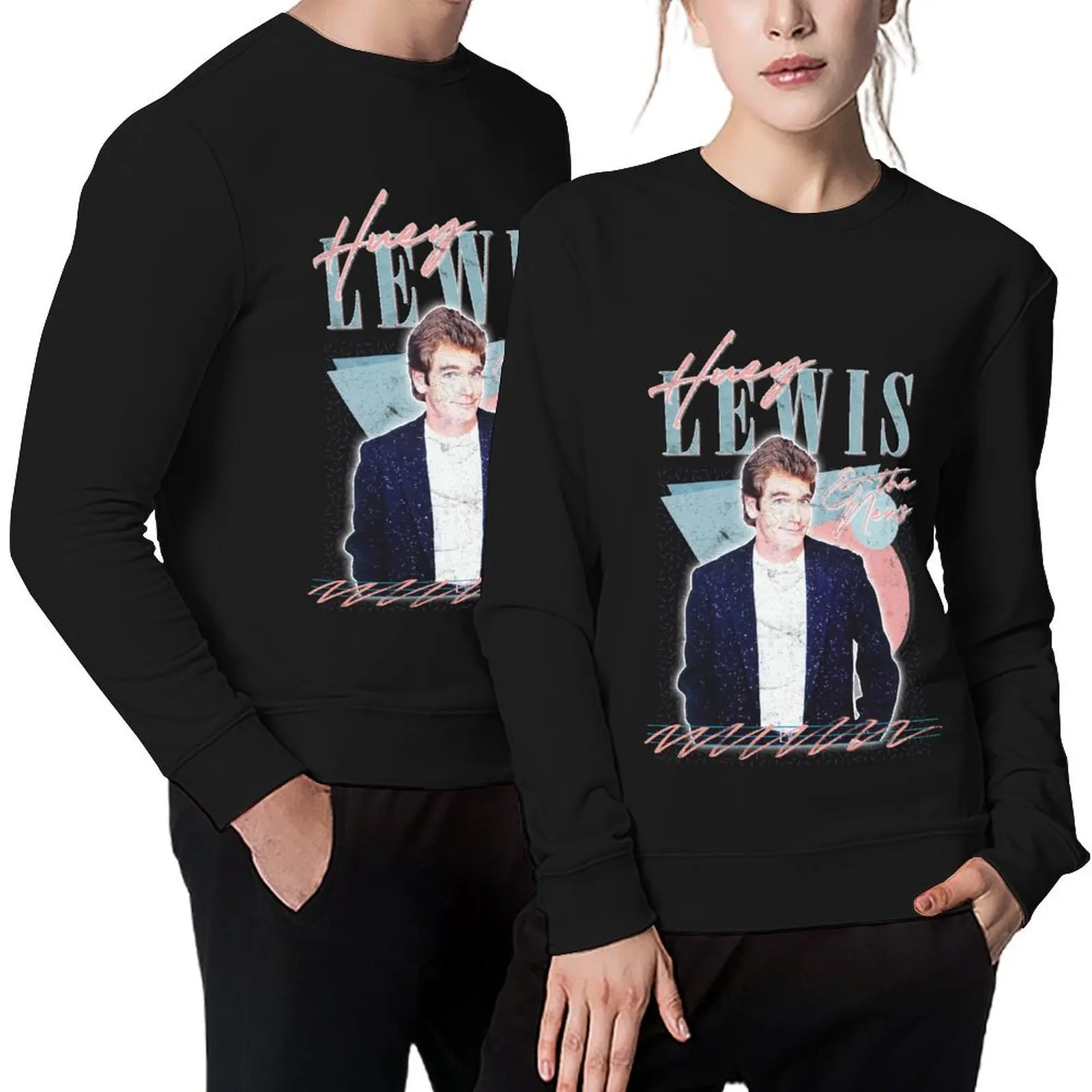 

Huey Lewis & The News // 80s Retro Faded Style Design Pullover blouse winter clothes men's coat oversize sweatshirts
