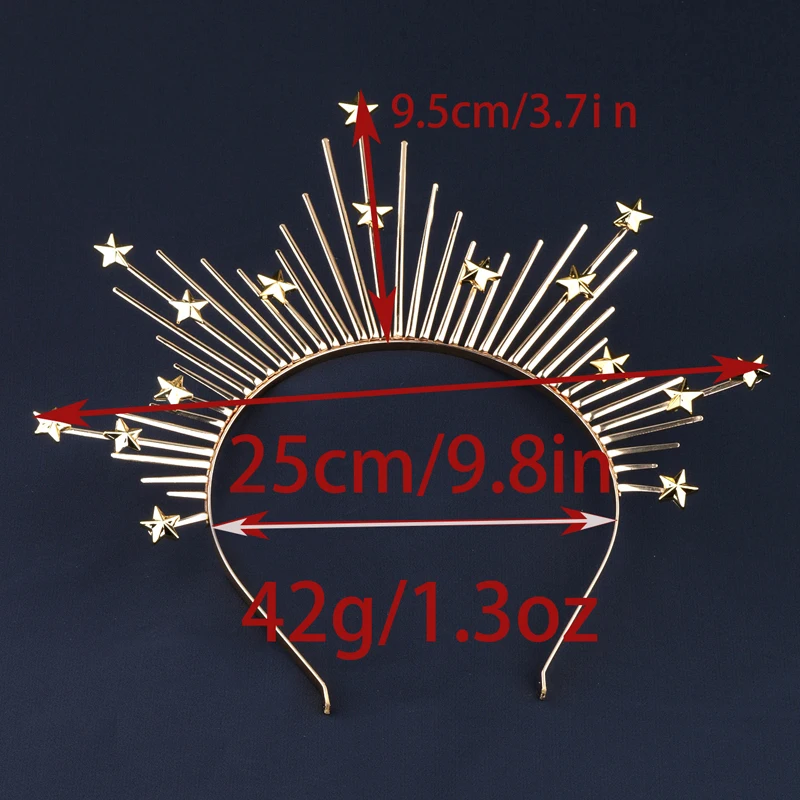 Star Shape Crown Headband Queen\'s Goddess Halo Halloween Costume Headwear Party Cosplay Headgear Jewelry Accessories