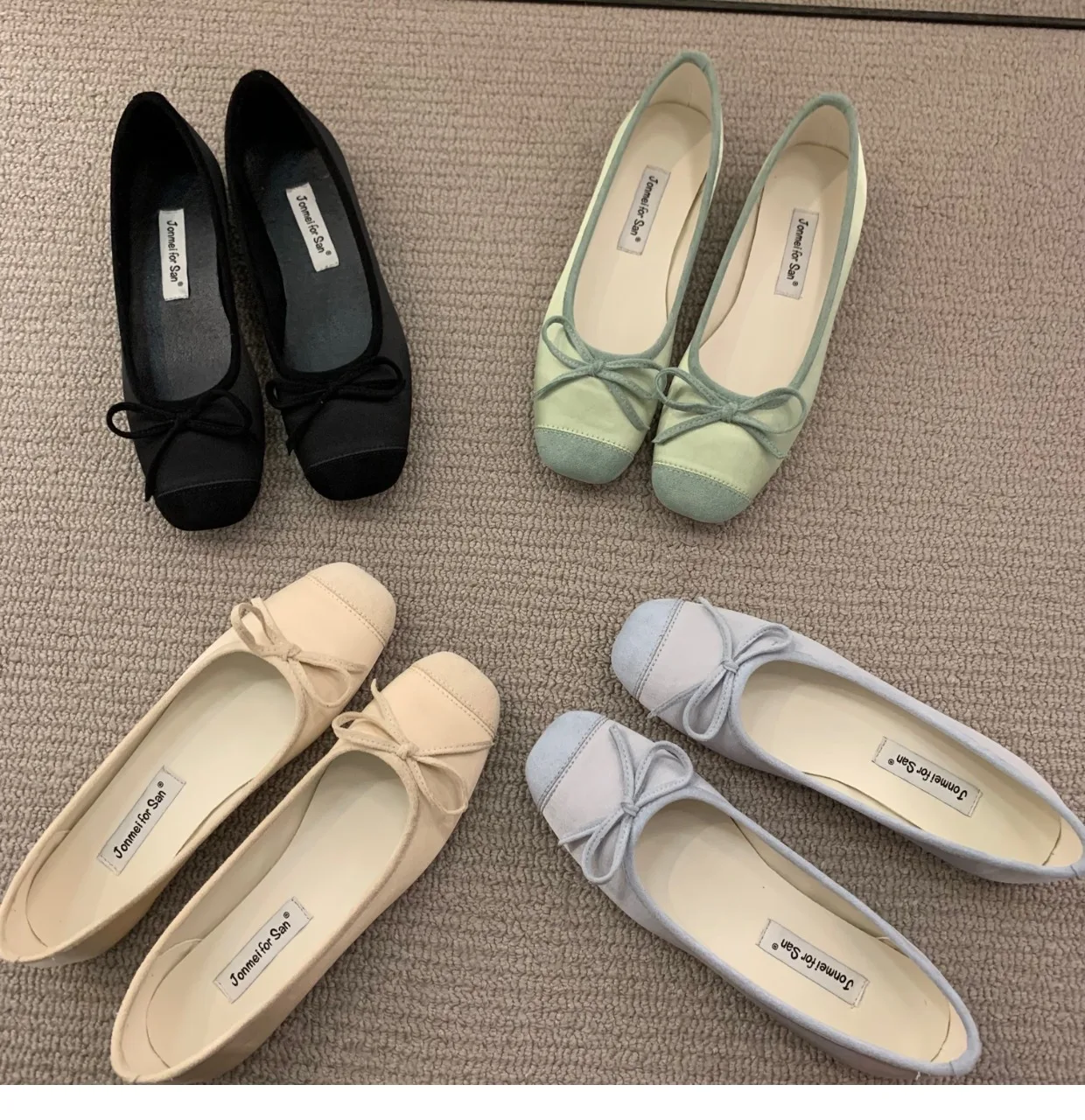 Brand New Flats Shoes Women Low Heel Ballet Square Toe Shallow Shoe Slip On Loafer Round Toe Ballet Flat Shoes zapatos