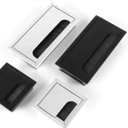 Desktop Hole Wire Decoration Cover Aluminum Alloy Table Line Hole Cover Desk Outlet Rectangular Threading Box Furniture Hardware
