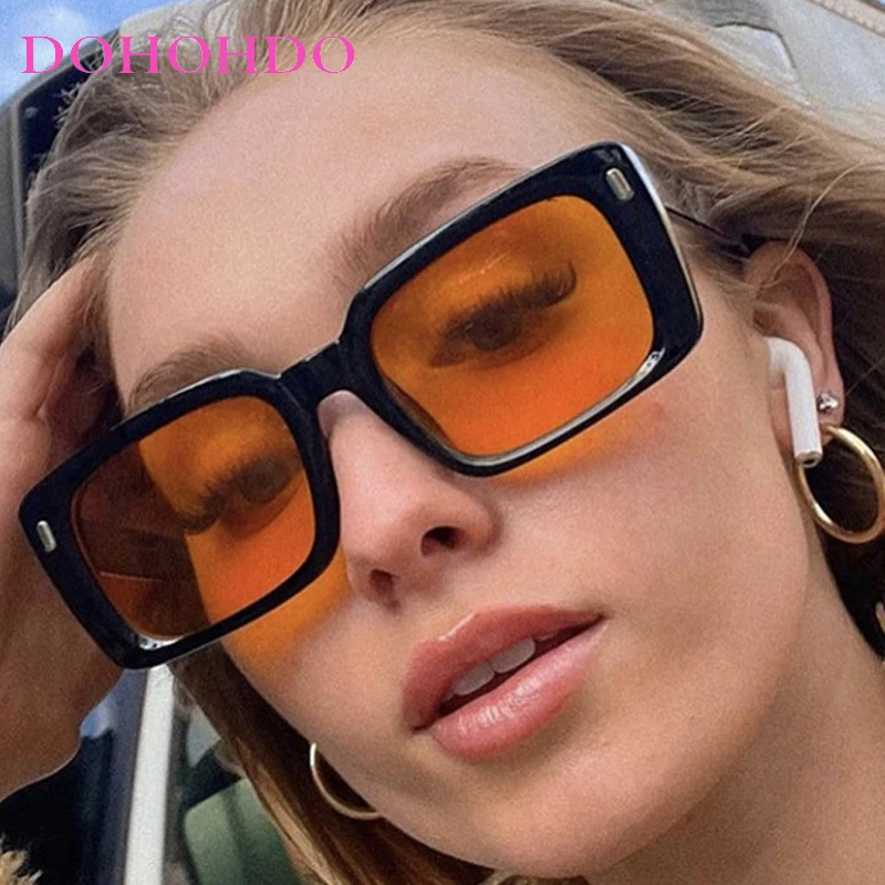 

DOHOHDO Vintage Rice Nail Square Sunglasses Woman Brand Designer Personality Sun GlassesFemale Fashion Retro Oculos De Sol UV400