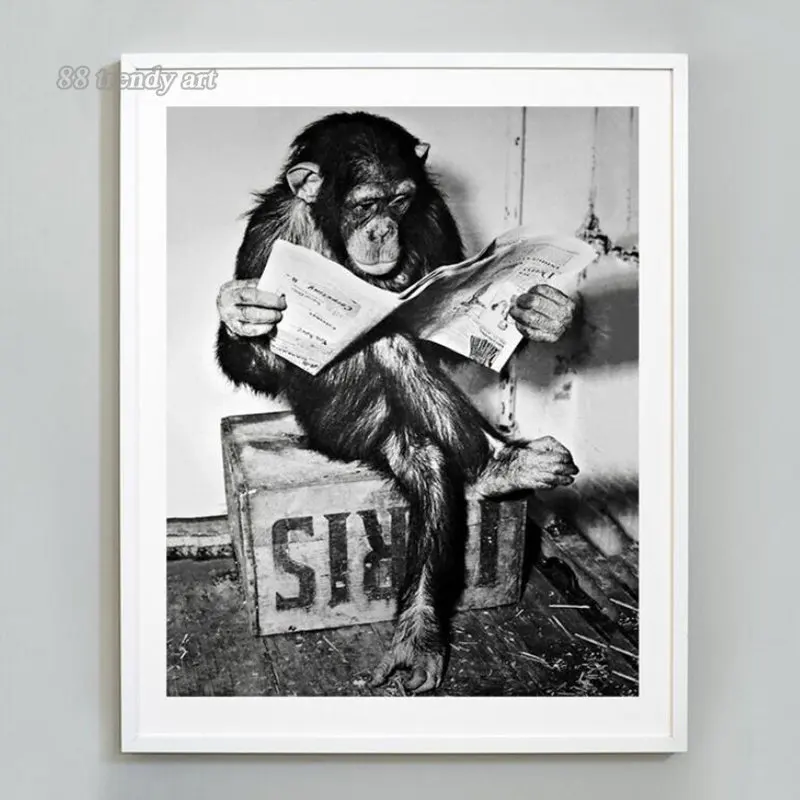 Black and White Unique Collection of Vintage Photos Canvas Posters Print Reproduction Pictures Retro Funny Photo Canvas Painting