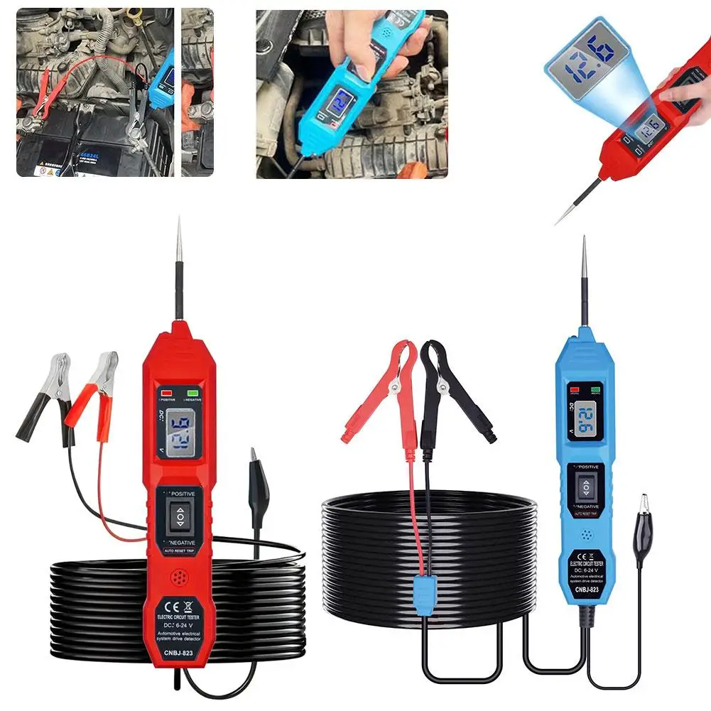

Умный автомобильный тестер цепей со светодиодным дисплеем напряжения, автомобильный цифровой с системой тестера, электрический зонд, мультиметр, зажимы S7T3