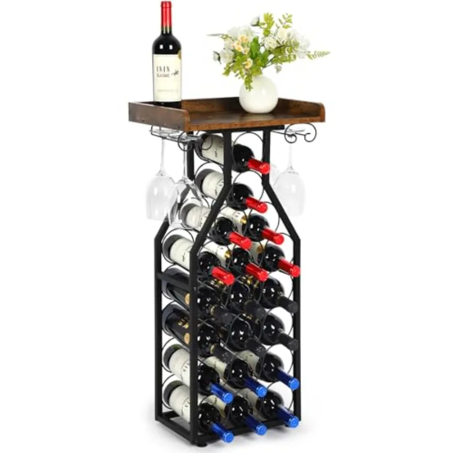 

Wine Rack Floating Shelvesr Versatile Liquor Stand for Home Bar Mini Bar Table Wine Holder Stand Liquor Cabinet with Glass Hold